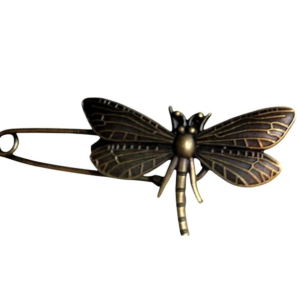 Dragonfly Safety Pin Brooch Craft Bag Backpack Charm Skirt Pin - Picture 3 of 6